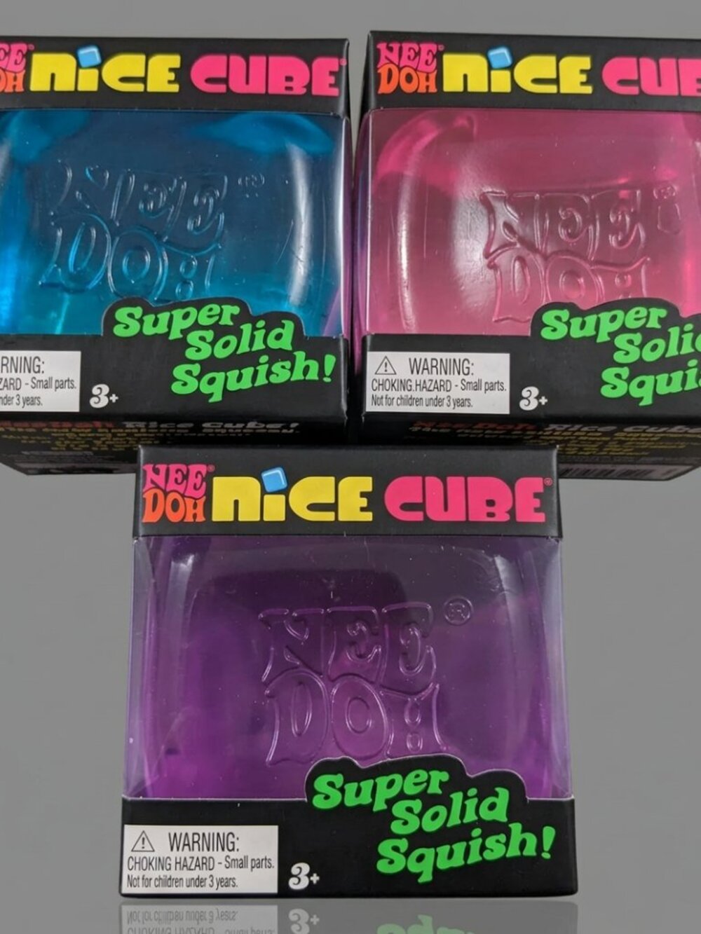 NIB NeeDoh Nice Cube Bundle | Set of 3 Pink Blue Purple